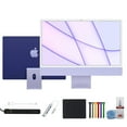 thumbnail image 1 of Restored 2021 Apple iMac with Apple M1 Chip with 8-core CPU (24-inch, 8GB RAM, 256GB SSD Storage) + 4 Port Usb Hub + USB Adapter + Cleaning Kit + Mouse Pad + Cable Ties + More  (Refurbished), 1 of 3