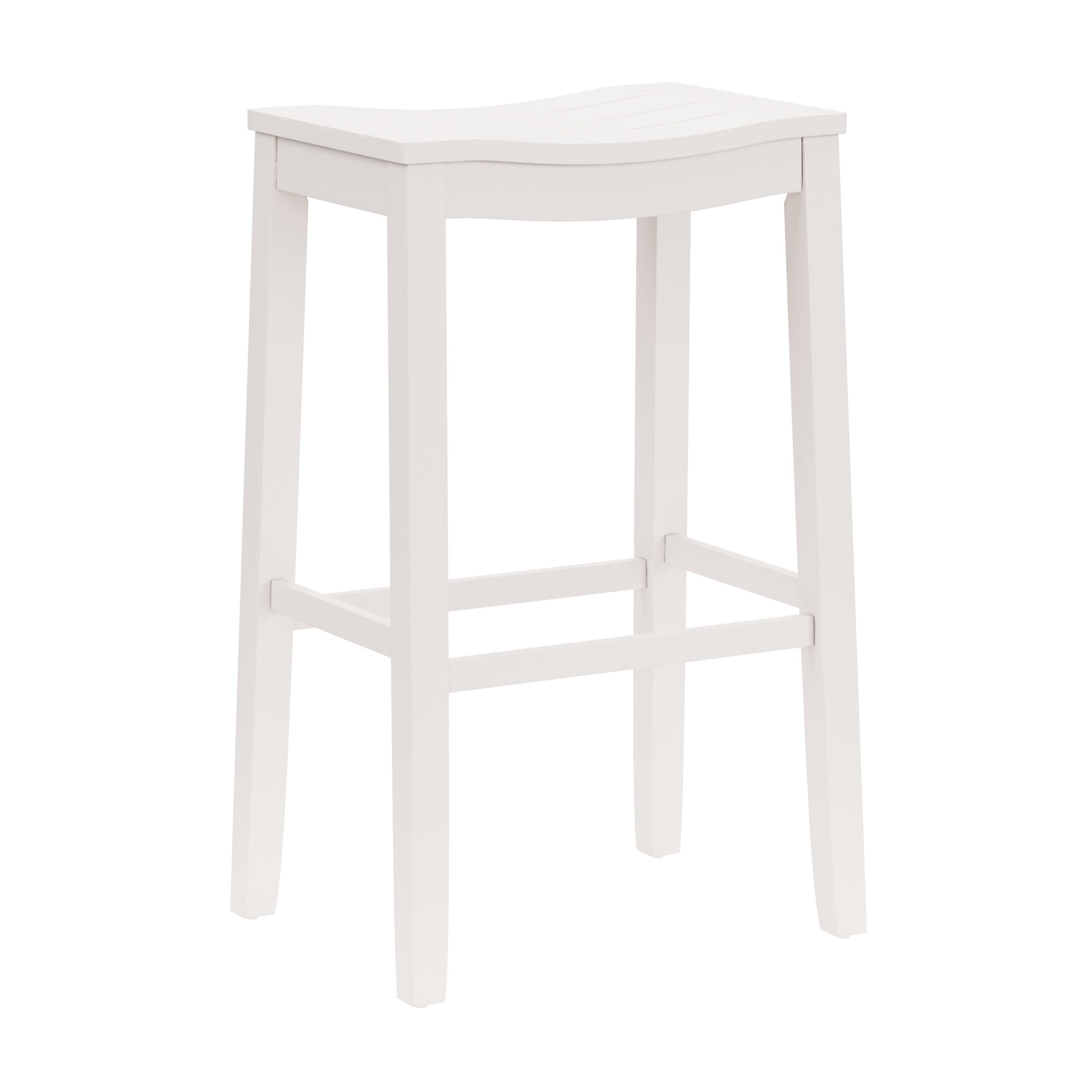 Woven Paths Fiddler Backless Wood Bar Height Stool, White