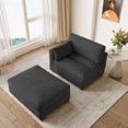 thumbnail image 4 of DREAMSIDEA Oversized Chaise Lounge with Ottoman for Living Room, Right Arm Corduroy Chaise Lounge Indoor Furniture,Gray, 4 of 7
