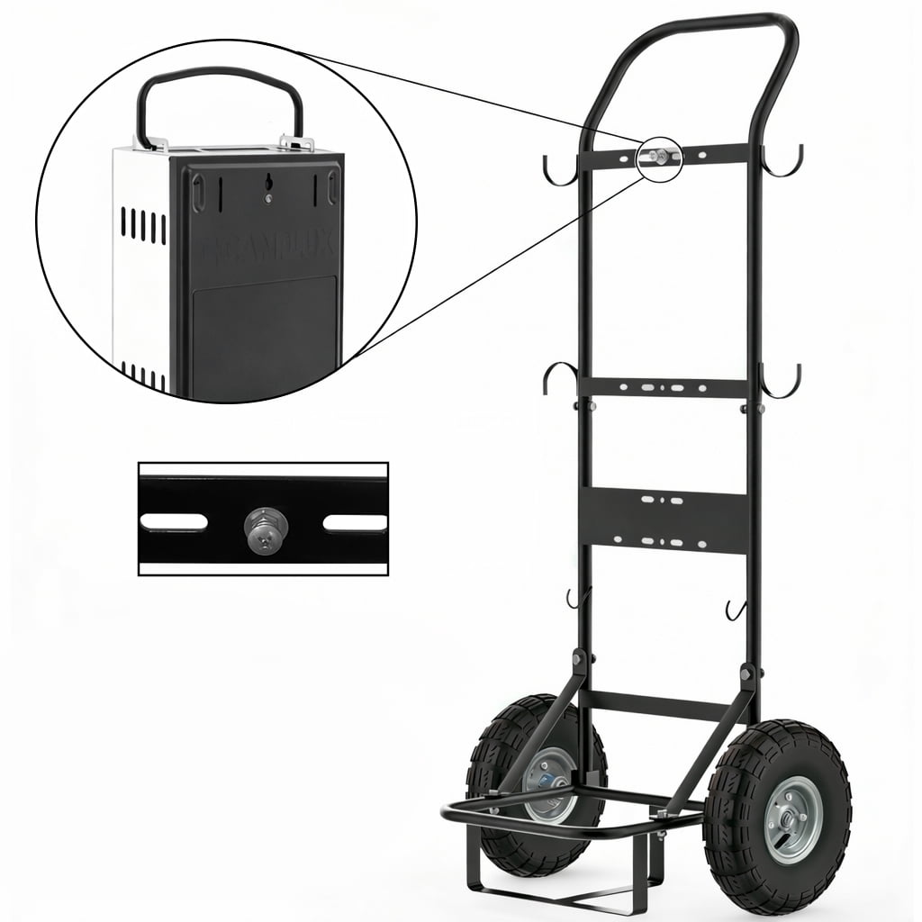CAMPLUX 300 lb. Capacity 2-Wheel Folding Steel Hand Truck for Portable Water Heater