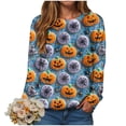 thumbnail image 6 of Womens Halloween Sweatshirts Fashion Graphic T Shirts Long Sleeve Pullover Tops Fall Clothes 2025, 6 of 6
