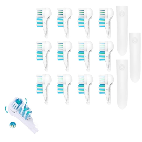 12x Sensitive Replacement Toothbrush Heads Refill Compatible with Oral-B Cross Action Power 3733 4732, Clean Rotating Powerhead and Crisscross Bristles