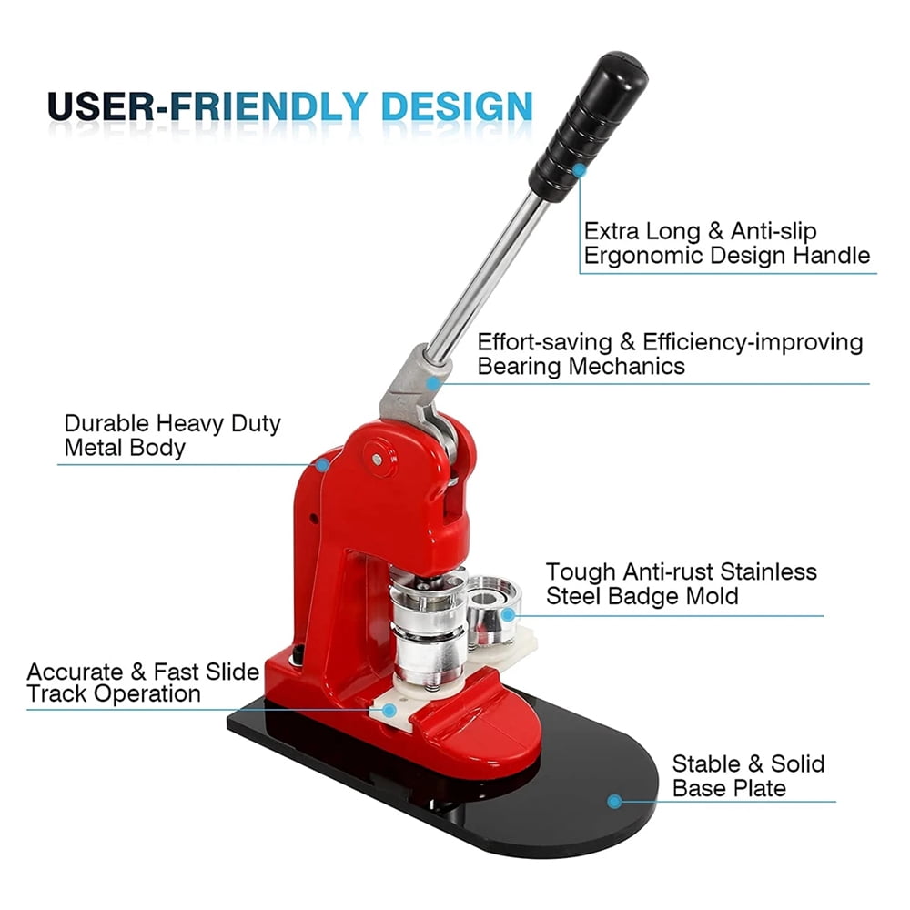 25MM DIY Badges Maker Machine, DIY Pin Badges Press Kit with 100Pcs ,Beginner-Friendly