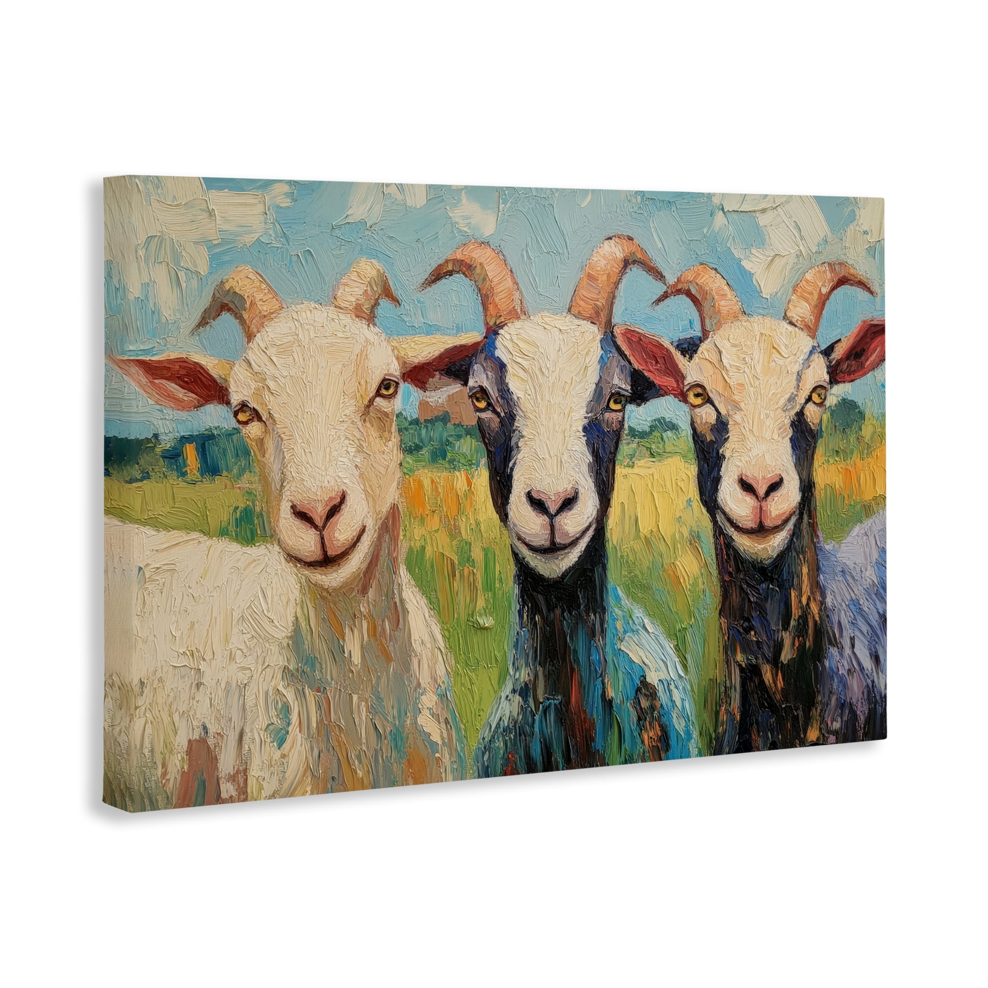 Stupell Industries Billy Goats in Bright Pasture Canvas Wall Art, design by Petal Prints Design