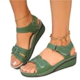 thumbnail image 2 of Domuza Womens Orthopedic Sandals Arch Support Summer Flat Sandals Wide Width Non Slip Slip on Beach Slippers Comfort 2026 Foam Shoes Army Green 7（EU-38）, 2 of 7