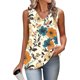 thumbnail image 4 of Mujeres sin mangas Tops verano no posicionado impresión rayas cuello en V blusa casual Mujeres cuello en V Tops de verano, 4 of 6