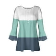 thumbnail image 4 of SincereX 3/4 Sleeve Tops for Women Plus Size Summer Tee Shirt Graphic Print Shirt Blouse V Neck Tunic Top Womens Casual Printing Shirts Three Quarter Sleeve V Neck T-Shirt Blouse Mint Green 3XL, 4 of 5