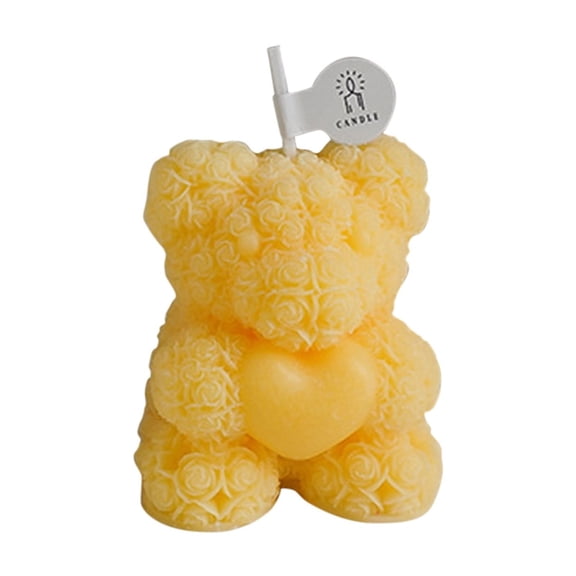 Qholemyo Rose Bear Scented Candle Adorable And Aromatic Decorative Gift, Cute Rose Bear Aromatherapy Candle, Sweet Scented Candle Gifts For Girls