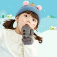 thumbnail image 4 of Dyfzdhu Children Baby Boys Girls Winter Warm Skiing Gloves Kids Fleece Knitted Full Finger Mittens Gloves Grey, 4 of 4