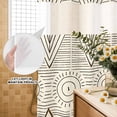 thumbnail image 3 of No Hook Shower Curtain, Black Beige Boho Shower Curtains for Bathroom with See Through Top Window, Vintage Ethnic Tribe Abstract Art Waterproof & Washable Bath Curtain 66"x72", 3 of 9