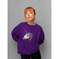 thumbnail image 2 of Unicorn Skull W Flowers. Sweatshirt Women -Smartprints Designs, Female Small, 2 of 4