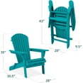 thumbnail image 2 of PetFurnish Folding Adirondack Chair Outdoor Wooden Accent Furniture Fire Pit Lounge Chairs for Yard, Garden, Patio w/ 350lb Weight Capacity-Peacock Blue, 2 of 9