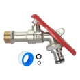 thumbnail image 3 of Grifo de agua exterior con cerradura, repuesto, grifo de jardín de latón y metal resistente para Conexión rápida de 20 mm, 3 of 9