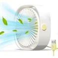 thumbnail image 1 of USB Fan Mini Portable Fan Silent Fan Desk Fan 3 Speeds Adjustable USB Powered(White), 1 of 5