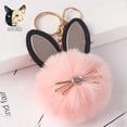thumbnail image 2 of 2pcs Puff Ball Key Rings Keyring For Women Bag Purse Car Keyring, 2 of 5