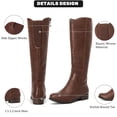 thumbnail image 3 of Botas hasta la rodilla Ruiee para mujer, elegantes, punta redonda, color marrón, talla 10, 3 of 6