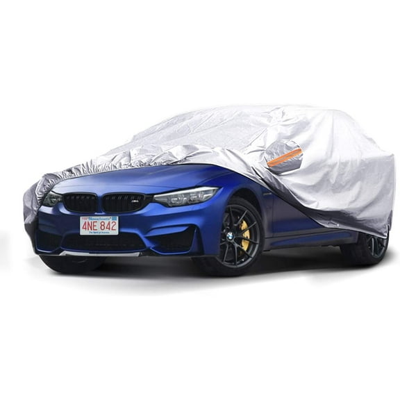 Twing Car Cover, Waterproof Standard SUV Car Covers All Weather UV Protection White