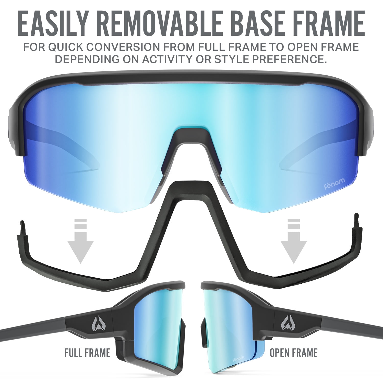 Wildhorn Radke MTB Cycling Glasses, UV400 Sports Ski Running Sunglasses for Women & Men, Baseball Glasses w/3 Swap Lenses