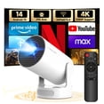thumbnail image 1 of Magcubic Proyector, Soporte 4K con Miniproyector de Altavoz con Base de Sonido de 5w, WiFi y Bluetooth, Portátil Giratorio 180° para Películas Domésticas y Exteriores HY300Pro+, 1 of 11