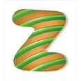 thumbnail image 3 of Ambesonne Christmas Alphabet Duvet Cover Set, Stripy Letter Z, 2-Calking, Ginger Green White, 3 of 7