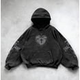 thumbnail image 4 of Sudadera con capucha y cruz de calavera gótica Harajuku para hombre, estilo hip-hop, punk, Y2K, patrón exquisito, personalizada, de algodón, camiseta de cuello redondo para calle, 4 of 4