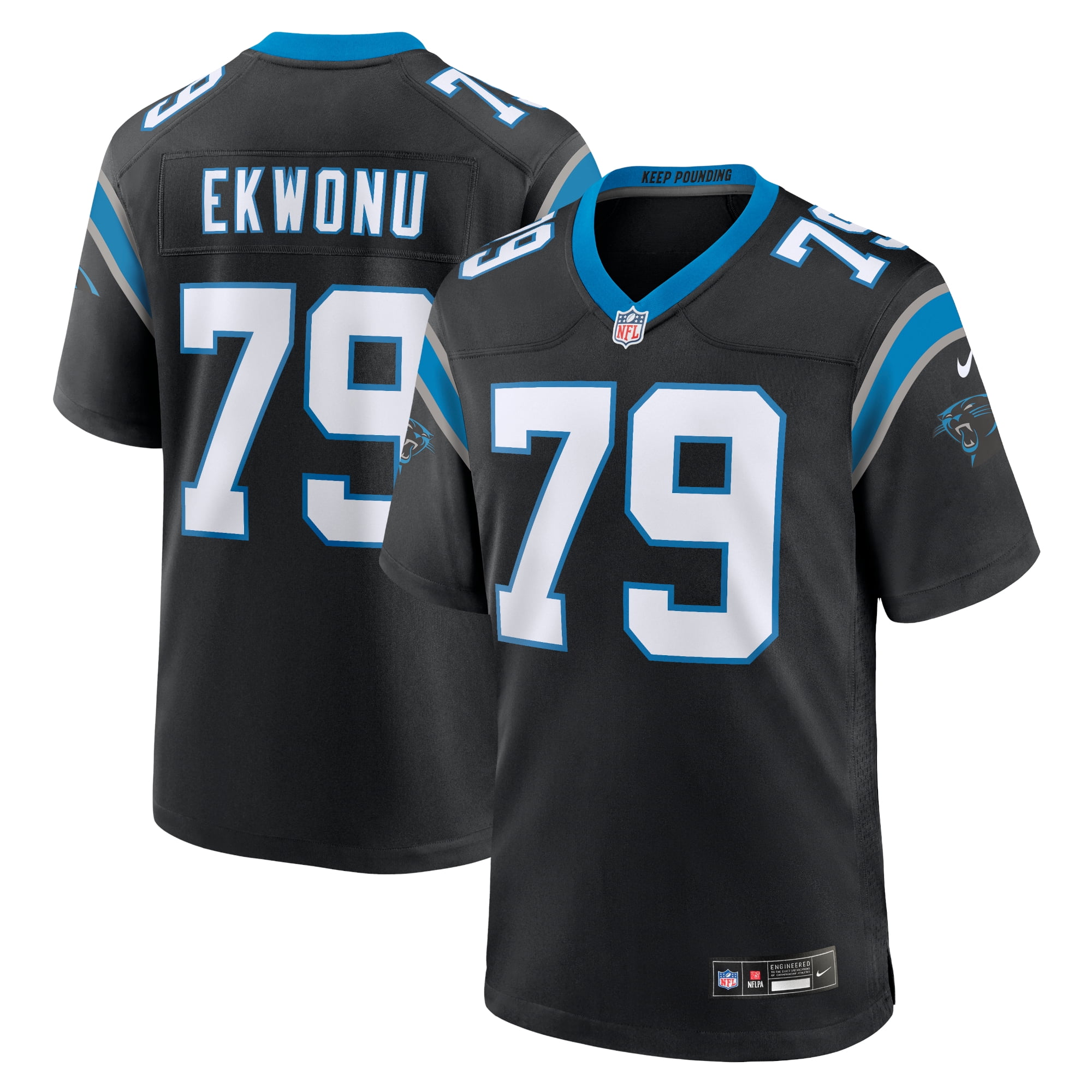 Men's Nike Eddy Pineiro Black Carolina Panthers Team Game Jersey