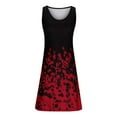 thumbnail image 5 of Wycnly Womens Dresses Beach Holiday Slim Swing Tunic Tank Mini Sun Dresses Sleeveless Round Neck Floral Short Summer Dress Wine M Clothes, 5 of 6