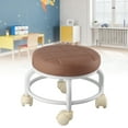 thumbnail image 6 of Rolling Ottoman with High-Density Memory Foam, Waterproof, Quiet Wheels, Dual Layers, Perfect as Footrest Stool for Home Office - Coffee Color, 6 of 8
