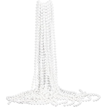 12 Pack Faux Pearl Necklace  Costume Jewelry Fake Pearl Necklace  Long Pearl Necklace Decorations  Tea Party Decor  1920s Long Pearl Necklace Accessories for Wedding  Party  Costume Matching