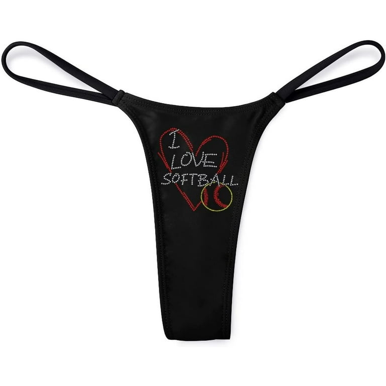 I Love Softball Women s G String Thongs Low Rise Hipster Underwear