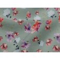 thumbnail image 4 of oneOone Viscose Jersey Dusty Green Fabric Flower & Leaves Watercolor Craft Project Decor Fabric Print By The Yard 60 Inche Wide, 4 of 5