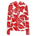 thumbnail image 5 of Purcolt Womens Tropical Palm Tree Print Hooded Jacket Comfort Casual Sun Protection White Lined Long Sleeve Full Zip Outerwear Lightweight Loose Fit Sport Cardigan, 5 of 6