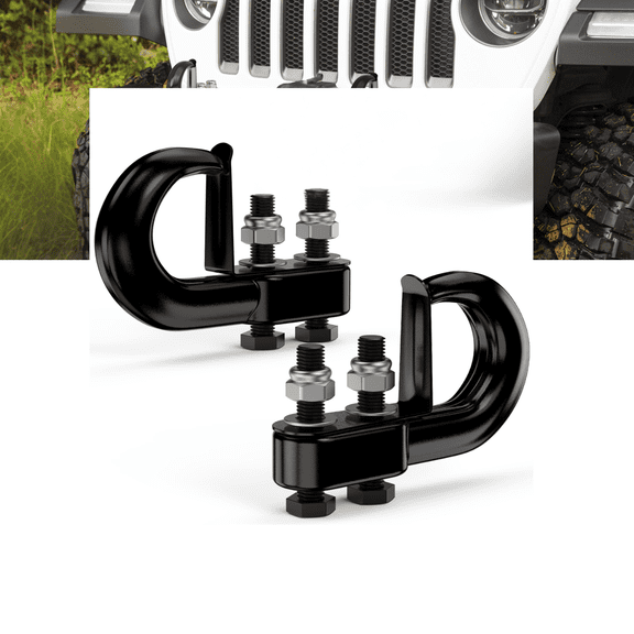 Nilight 2Pcs Bolt-On Recovery Tow Hooks with Spring Clip 10,000LBS Heavy Duty Forged Steel for Jeep Ford Dodge Chevy GMC Toyota Pickup Truck