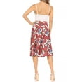 thumbnail image 3 of Women's Casual Floral A-line Printed High Waist Bow Tie Belted Knee Length Midi Skirt, 3 of 6