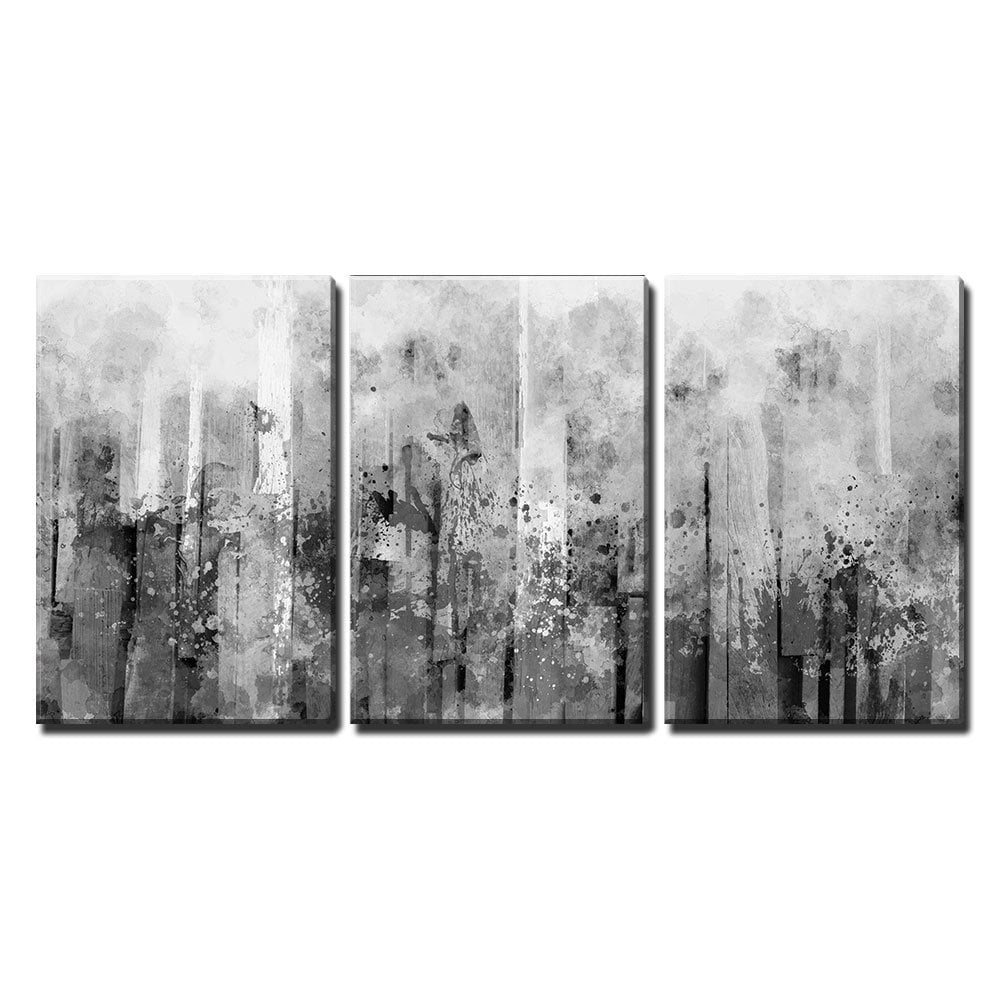 Grey Abstract Grunge CANVAS WALL ARTWORK Square Art Print 