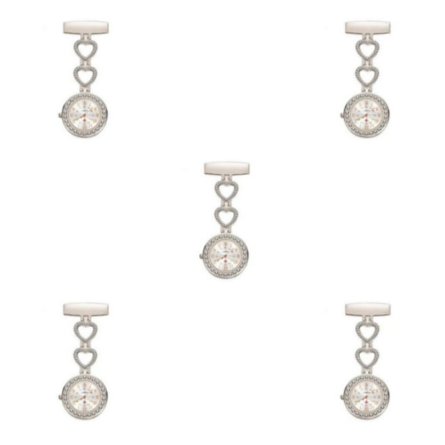 Youkk 2pack/lot Convenient Clip-on Nurse Pocket Watch Easy To Read Scratch-proof Wide Application White 5Set
