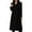 Black, variant on Women's Fashion Double Long Wool Coat Casual Solid Anorak with Pockets