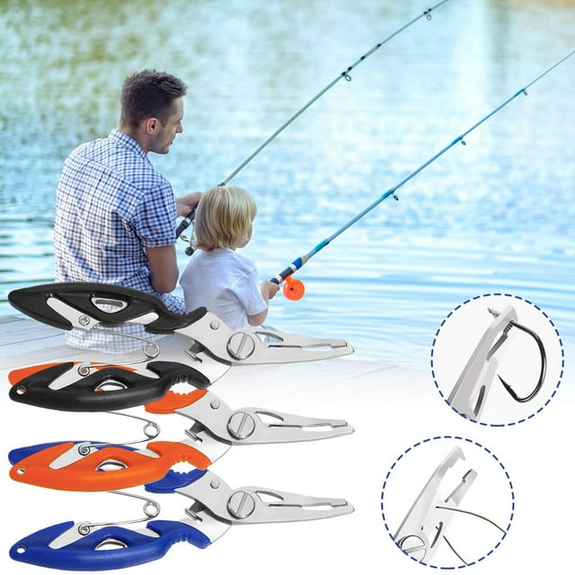 Cagogo 3Pcs Fishing Pliers, Multi-Function Elbow Fishing Pliers Scissors for Anglers, Pe Fishing Line Cutter Fish Hook Remover Binder, Fishing Tools for Bass Trout Saltwater Freshwater Fishing Gear