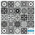 thumbnail image 2 of Mi Alma Floral Black White Tile Stickers - Removable Vinyl 4x4, 24 pcs, 2 of 11