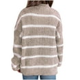 thumbnail image 6 of 2025 Women's Oversized Turtleneck Striped Pullover Sweaters Cowl Neck Long Sleeve Winter Loose Chunky Knit Sweater, 6 of 7