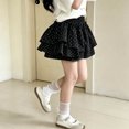 thumbnail image 2 of Glisme Toddler Girls Back To School Skirts Polka Dot Elastic Waist College Style With Hidden Shorts Breathable Puffy Skirt For Girls Size 3-4 Years, 2 of 5