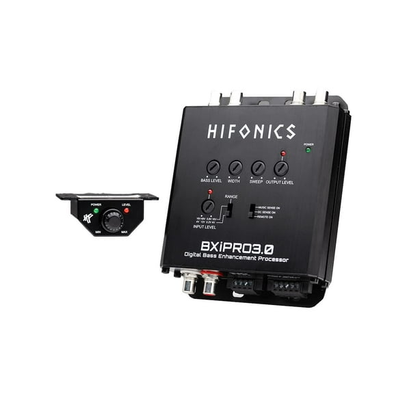 Hifonics BXiPro3.0 Processor (Black) - Digital Bass Enhancement Processor, Dash Mount Remote Control Included, Compact Design