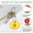 thumbnail image 3 of 1-25 Number Tags, 25Pcs Round ID Number Key Tags Plastic Numbered Keychain for Luggage Lockers Organizer Field Sales Hangers Clothes Labels, Yellow-Black, 3 of 7