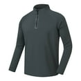 thumbnail image 3 of Drindf Gym Workout Shirts for Men Big and Tall Slim Fit Sports Tops Athletic Moisture Wicking Shirt Casual Quarter Zip Pullover Top Long Sleeve Plain T-shirts, 3 of 8