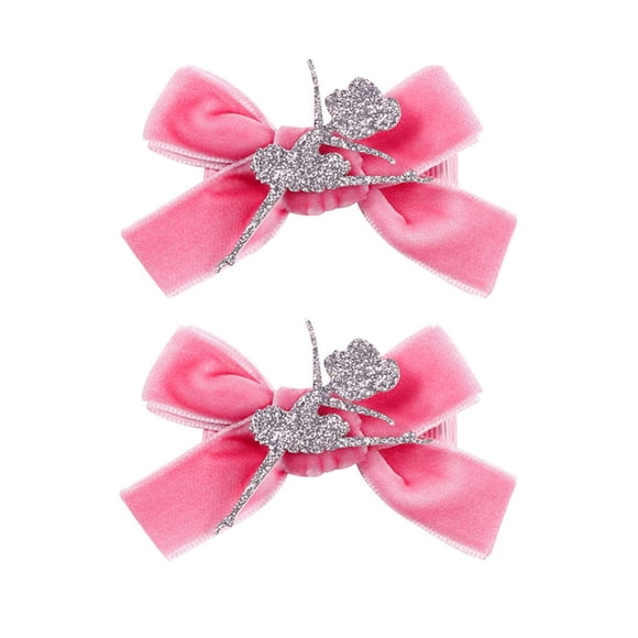 Pinzas para el pelo de danza de ballet, horquillas para niñas de ballet, horquillas para el pelo para danza de niña, horquillas para el pelo JBC37 (chica de danza plateada-lazo rosa)