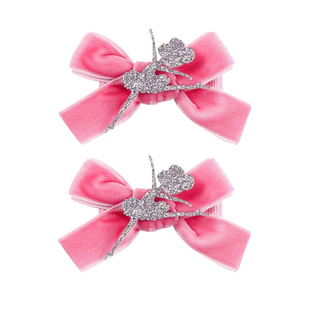 Pinzas para el pelo de danza de ballet, horquillas para niñas de ballet, horquillas para el pelo para danza de niña, horquillas para el pelo JBC37 (chica de danza plateada-lazo rosa)