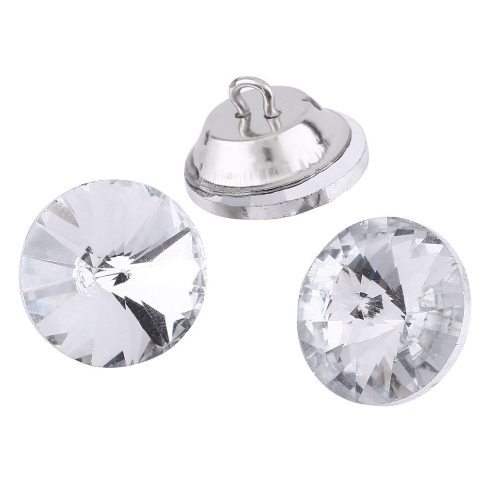 100 x 17mm clear diamante crystal upholstery headboard buttons Nail back