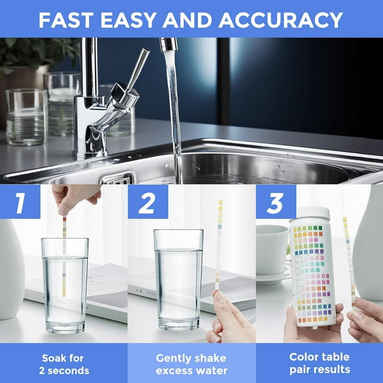 Wiher 16 in 1 Water Testing Strips, Water Testing Kits for Drinking Water,200 Strips Home Water Quality Test kit Testing for pH, Hardness, Chlorine, Lead, Iron, Copper, Nitrate, Nitrite, etc