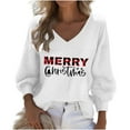 thumbnail image 2 of Craaazy Christmas Womens Shirts Christmas Printed Long Sleeve V Neck Fashion Clothing Xmas Womens Tops Gifts, 2 of 3