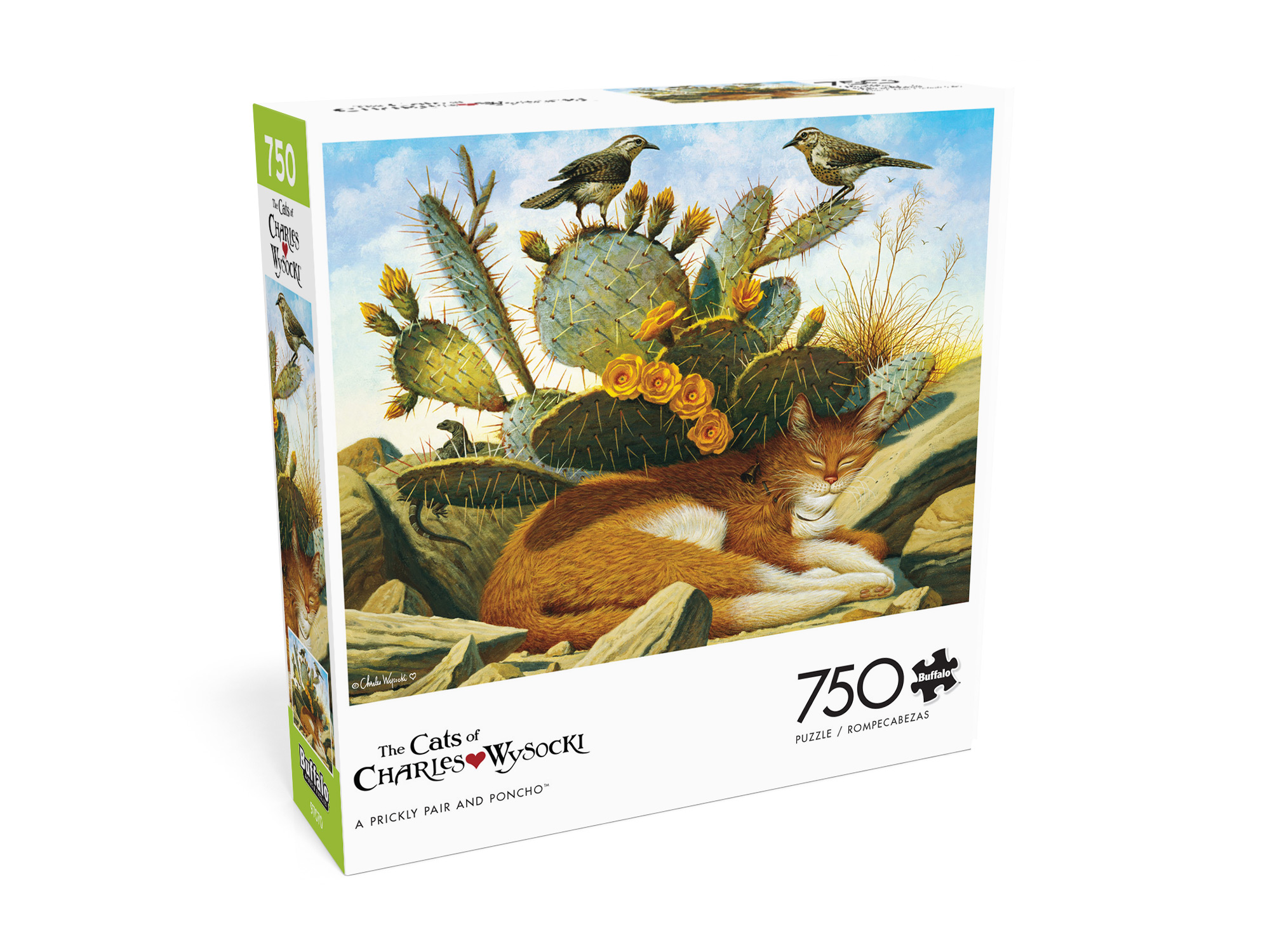 Buffalo Games 750-Piece Cats A Prickly Pair and Poncho Interlocking Jigsaw Puzzle